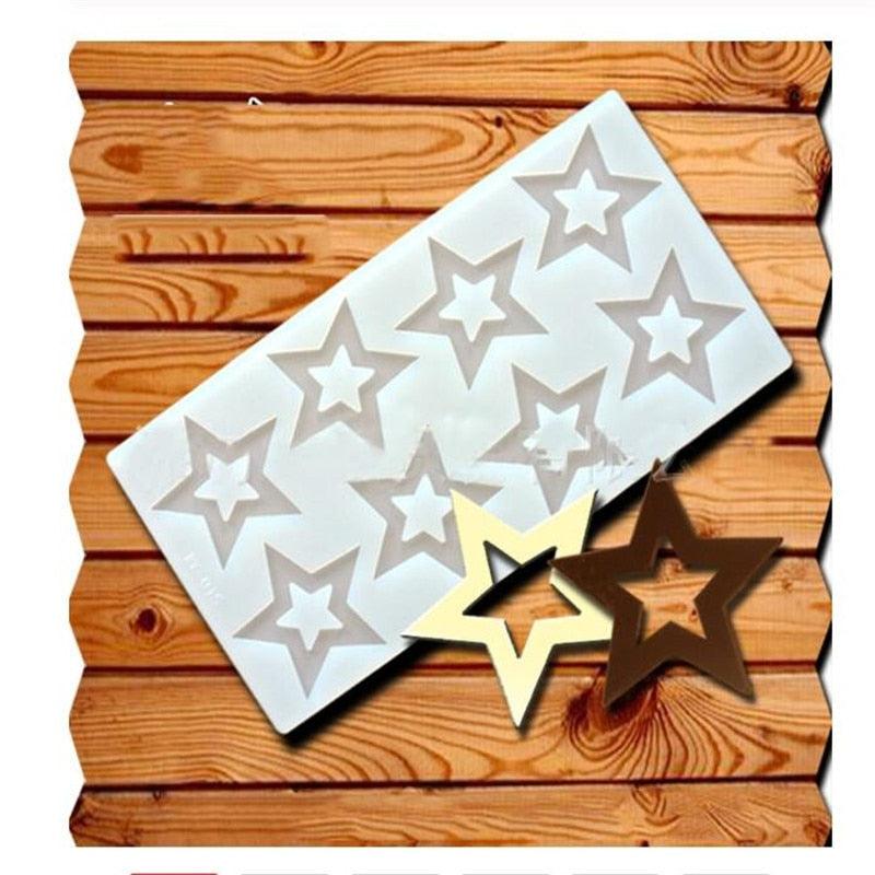 Cake Decorating Tools 3D Star Shape Silicone Mold Cupcake Chocolate Mould Decor Muffin Pan Baking Star Silicone Fondant Mold Flexible Molds Star Chocolate Mold For Dessert Candy Cupcake Topper