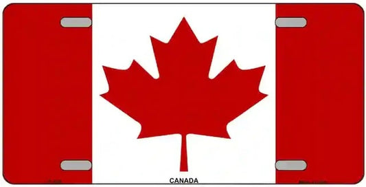 Canadian Flag Metal Novelty License Plate 