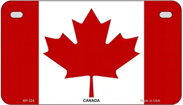 Canadian Flag Motorcycle License Plate