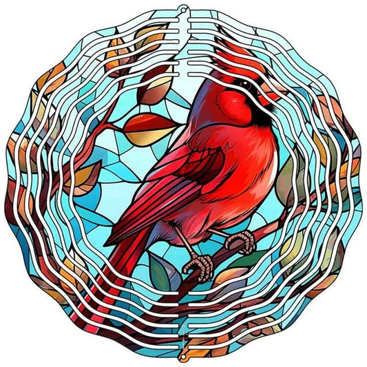 Red Cardinal Novelty Metal Wind Spinner