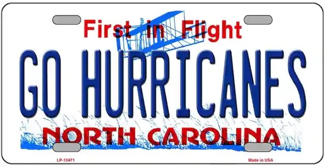 Go Hurricanes Novelty License Plate