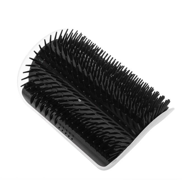 Cat Scratcher Corner Pet Brush Comb Play Cat Toy Plastic Scratch Bristles Arch Massager  Self Groomer with Catnip Pouch Cat Wall Corner Massage Groomer Cat Self Grooming Brush
