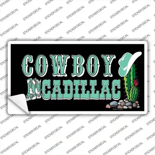 Cowboy Cadillac Silhouette Sticker Decal