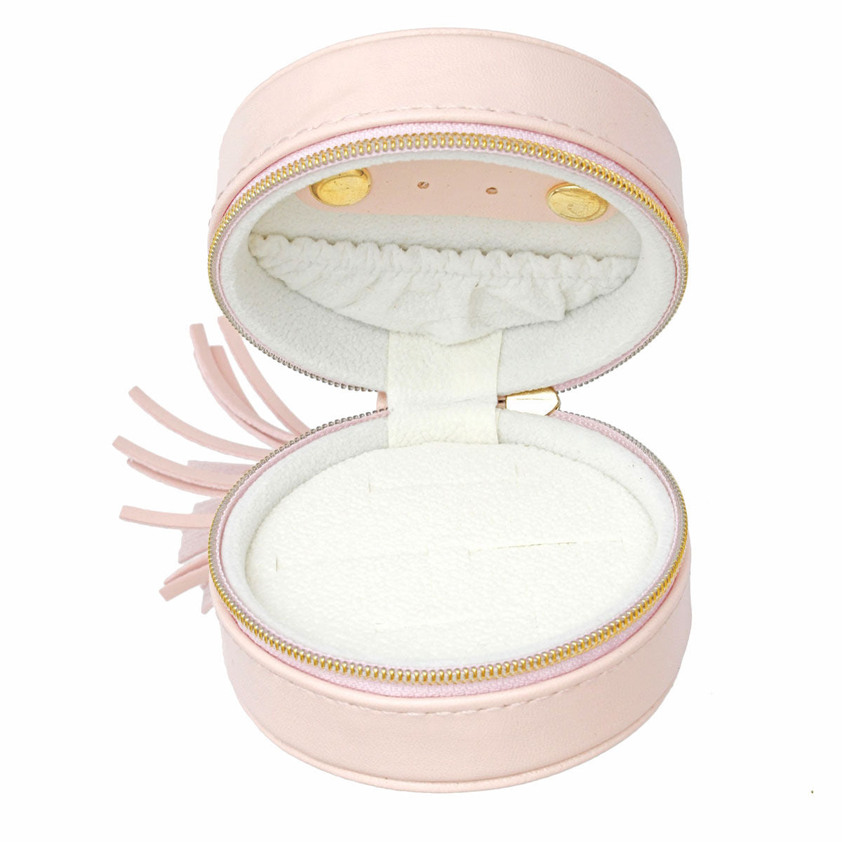 Pink Travel Round Jewelry Box Organizer for Women