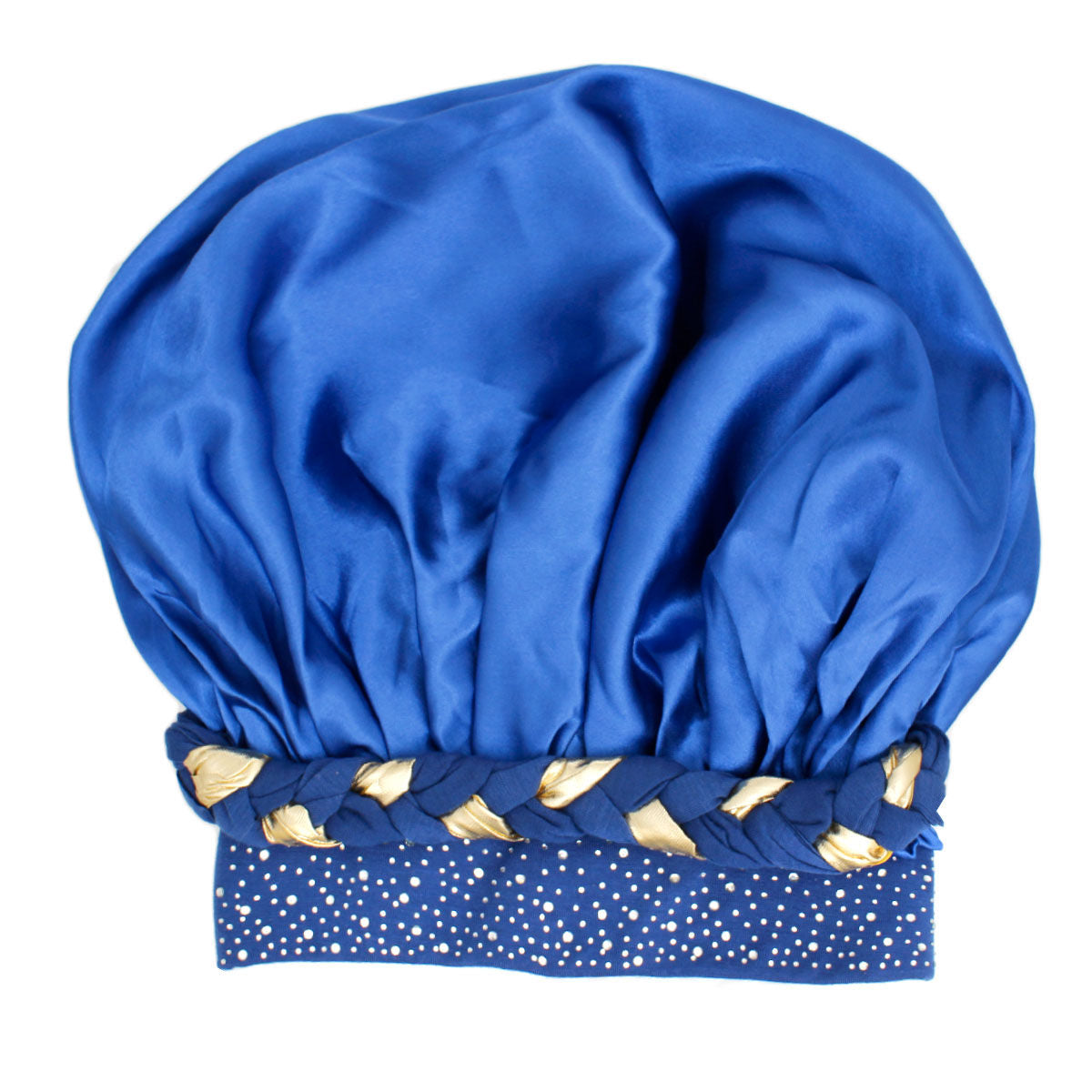 Bonnet Blue Gold Satin Wide Edge Braid Women