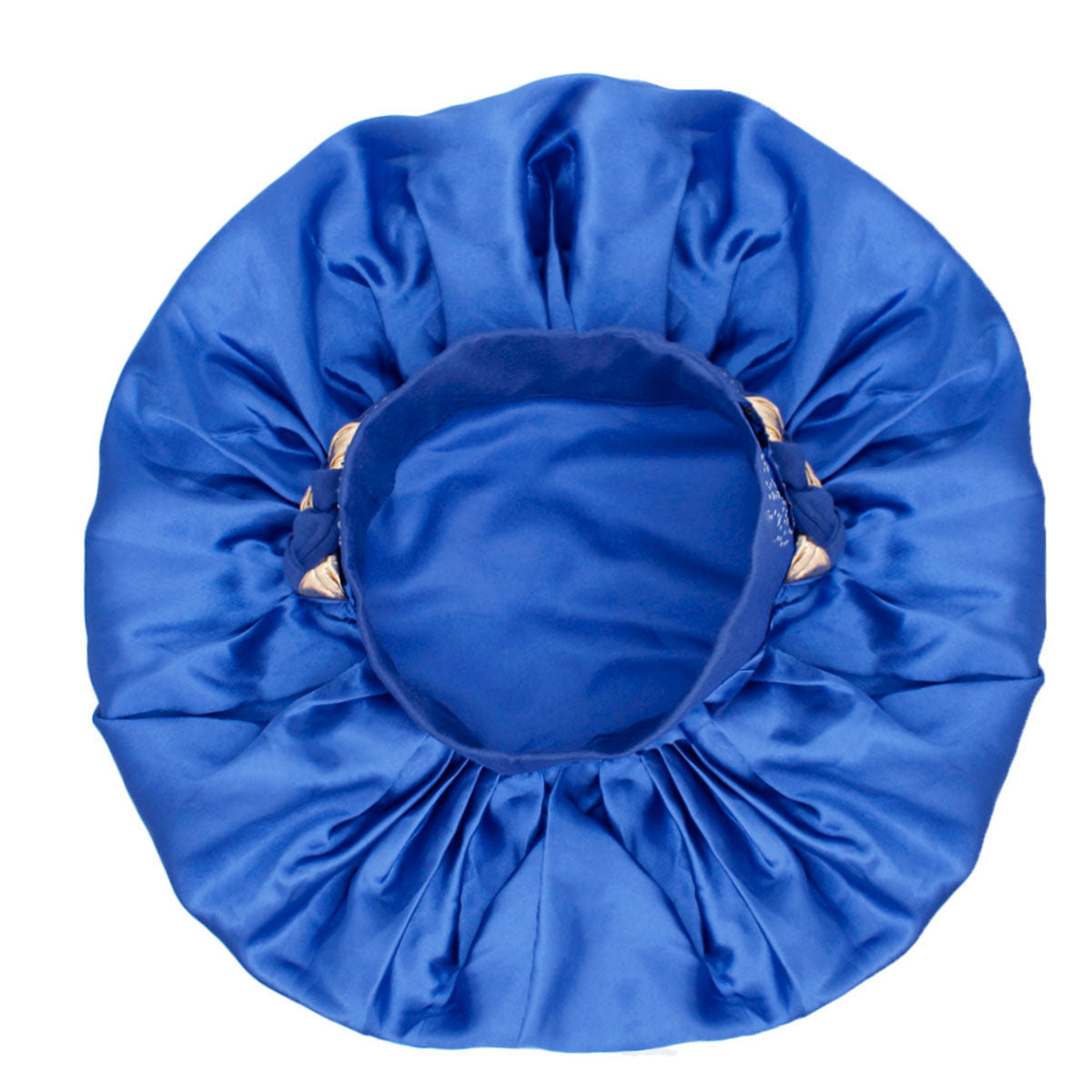 Bonnet Blue Gold Satin Wide Edge Braid Women