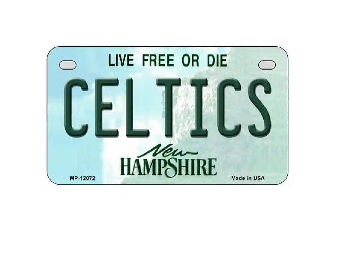 Celtics NH Novelty Metal  Motorcycle License Plate