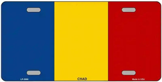 Chad Flag Metal Novelty License Plate Auto Tag