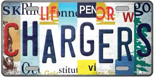 Chargers Strip Art Novelty License Plate