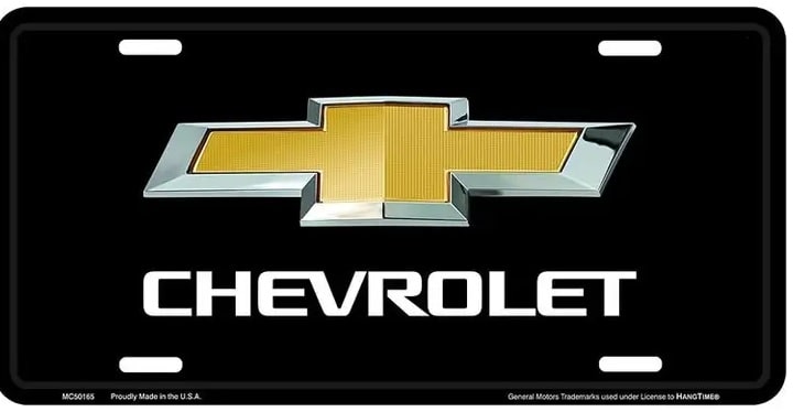 Chevy Black Bowtie - License Plate