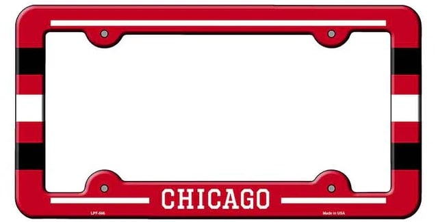 Chicago Red White and Black License Plate Frame