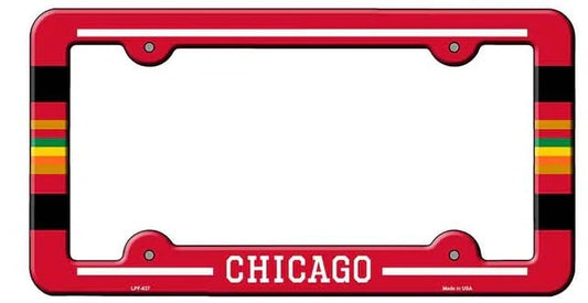 Chicago Red Rainbow License Plate Frame