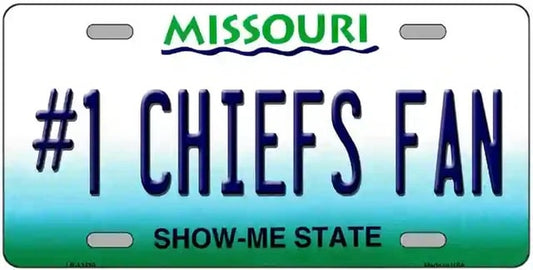 Number One Chiefs Fan Novelty Missouri License Plate