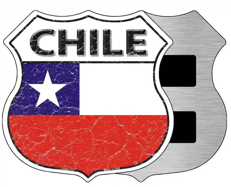 Chile Flag Highway Shield Magnet