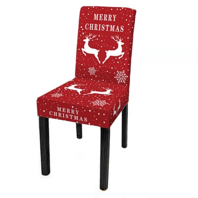 Christmas Decoration Set Stylish Christmas Chair Cover Decoration Jacquard Removable Washable Cushion Covers Armchair Modern For Home Banquet Hotel Spandex Holiday Parsons Chair Cover for Christmas Decoration Home Decor Ceremony Santa Claus