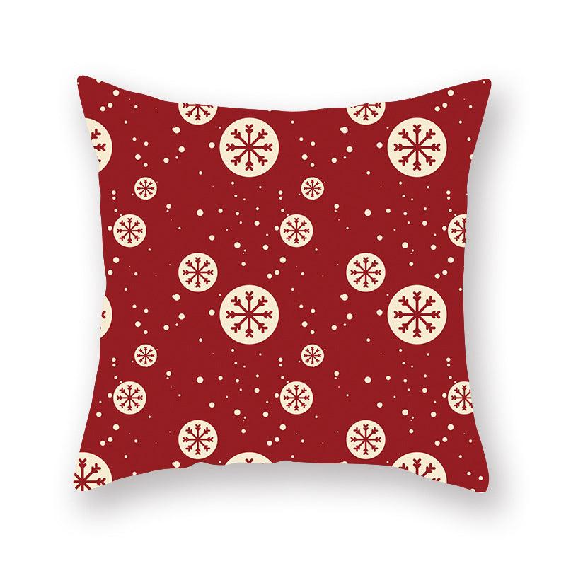 Christmas Xmas Red Pillow Case Tree Decoration Xmas Series Cushion Cover Case Pillow Zippered Square Pillowcase Santa Claus Cushion Cover Christmas Decorations For Home Snowman 45x45CM