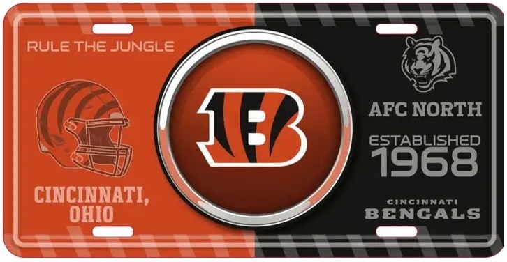 Cincinnati Bengals Bullseye License Plate