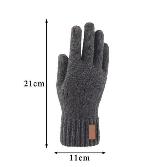 Gray glove with measurements on a white background