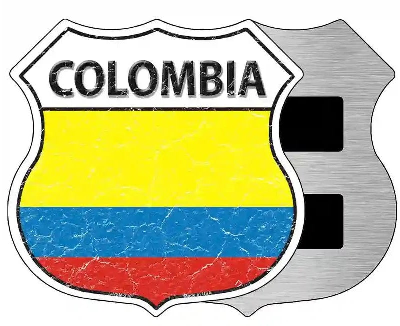 Colombia Flag Highway Shield Magnet