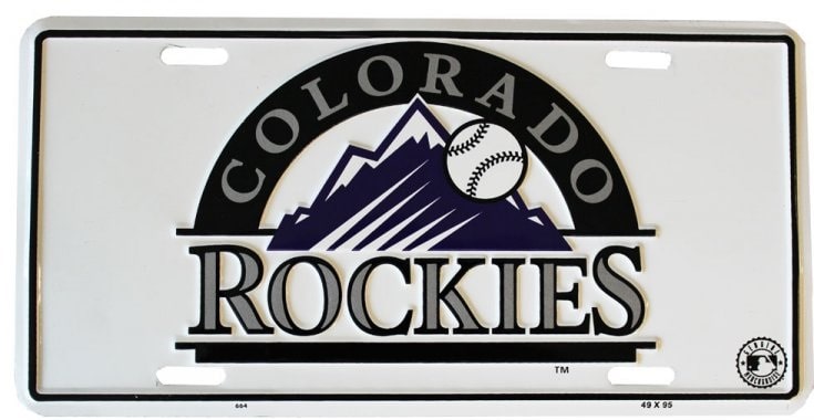 Colorado Rockies Embossed / Raised Print MLB License Plate