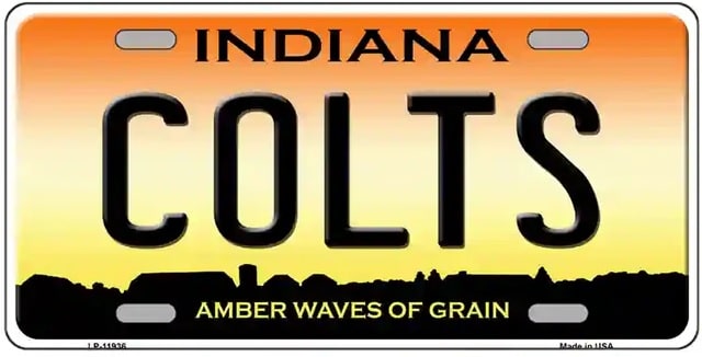 Indianapolis Colts Novelty License Plate