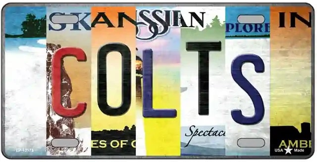 Indianapolis Colts Strip Art Novelty License Plate