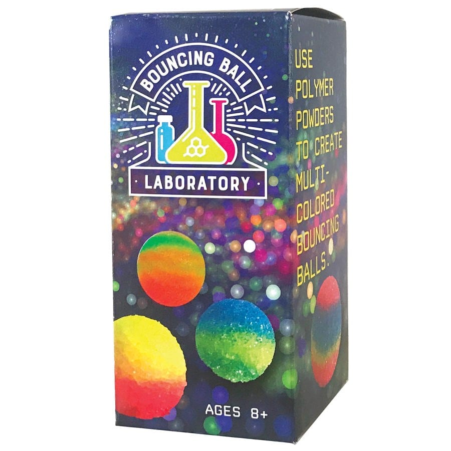 Box for Bouncing Ball Laboratory with colorful balls and laboratory design on a white background