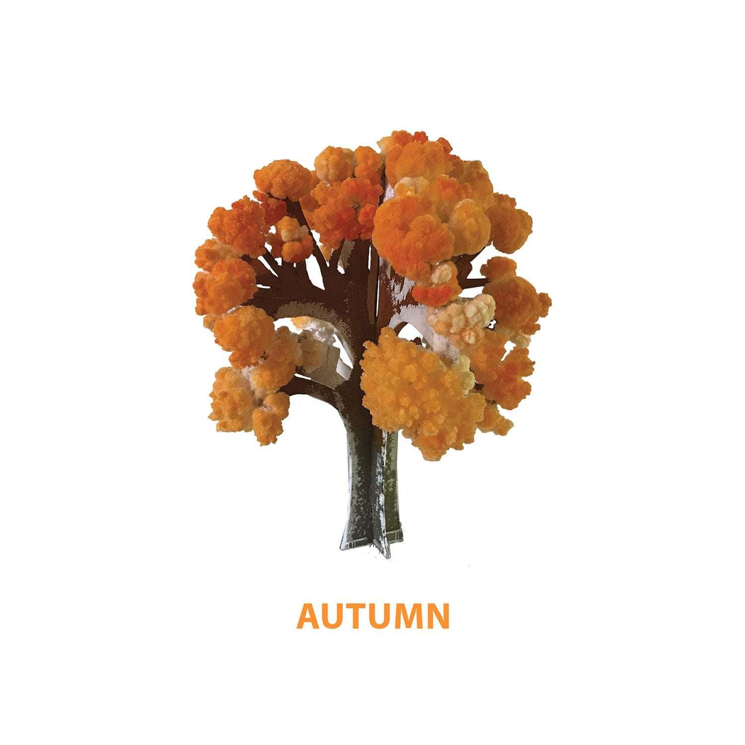 Model of a tree with autumn foliage on a white background