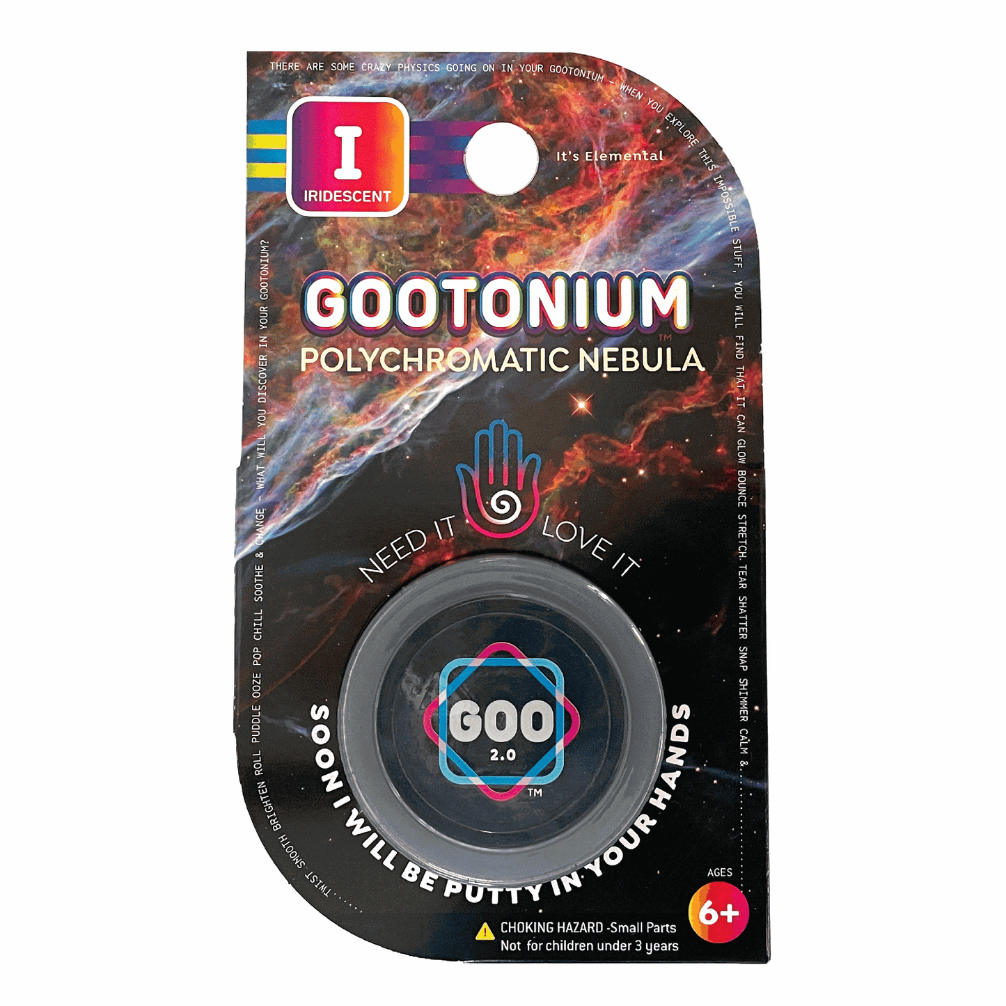 Gootonium packaging with colorful design and text on a white background
