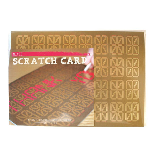 Ninie scratch card with a patterned design on a white background
