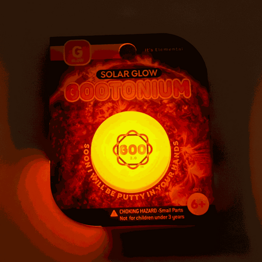 Gootonium solar glow product packaging with glowing yellow center