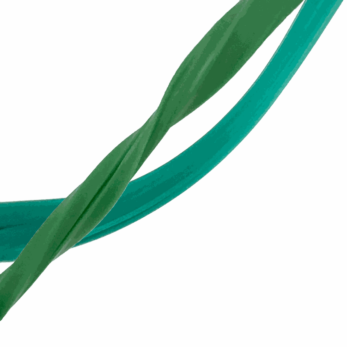 Close-up of green and blue gootonium strings on a white background