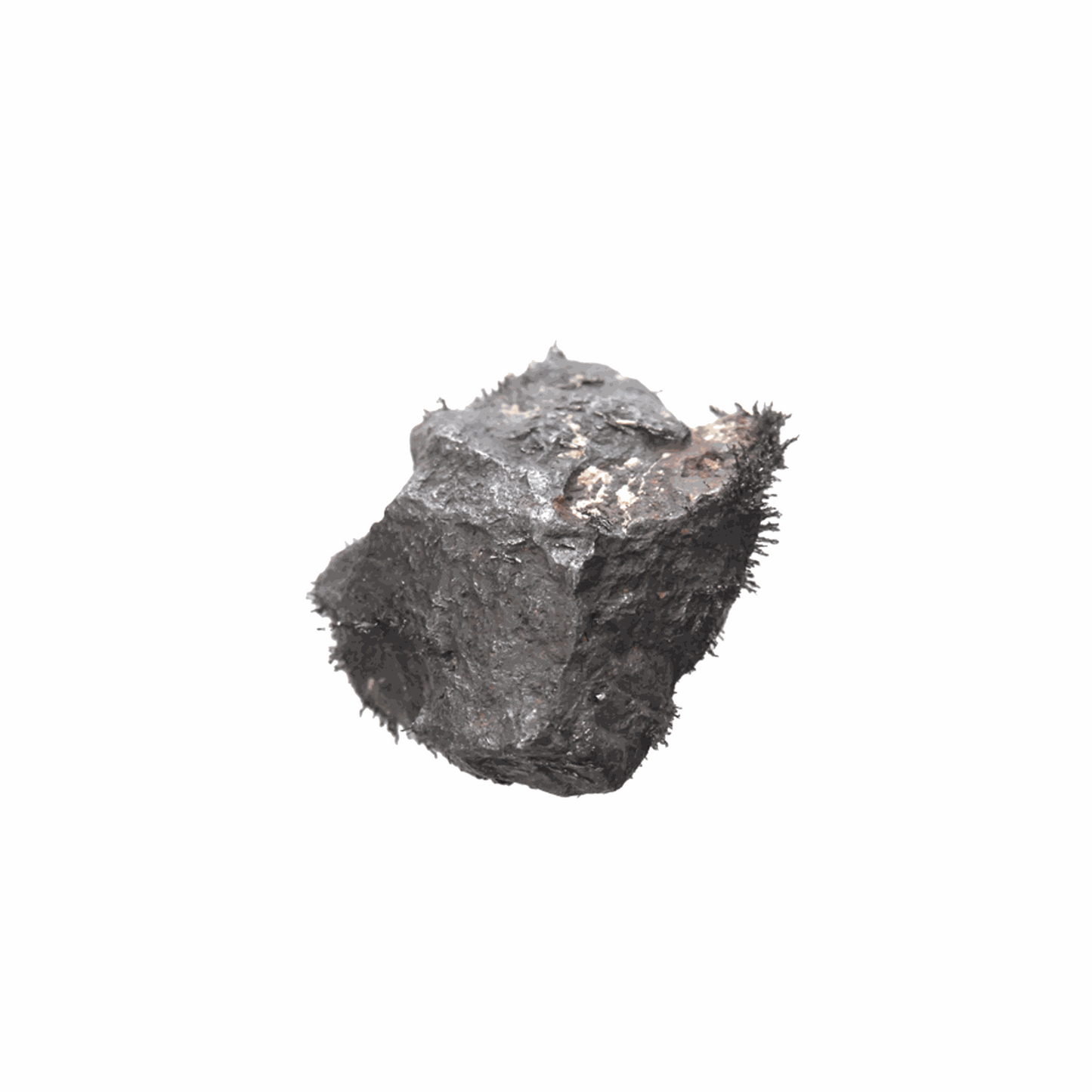 Raw metal ore on a white background