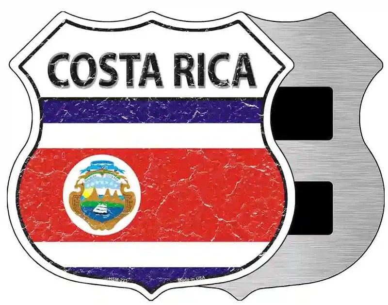 Costa Rica Flag Highway Shield Magnet