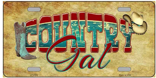 Country Gal Western Style Novelty Metal License Plate