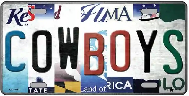 Cowboys Strip Art License Plate