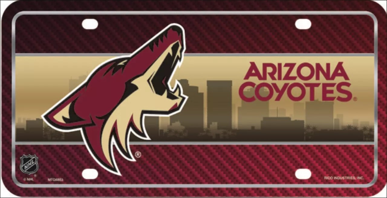 Arizona Coyotes Metal Novelty License Plate