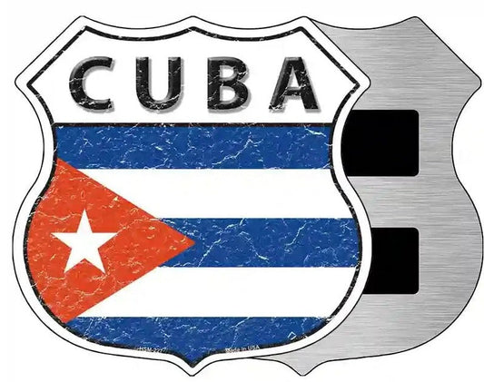 Cuba Flag Highway Shield Magnet