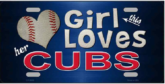 This Girl Loves Her Cubs Novelty License Plate
