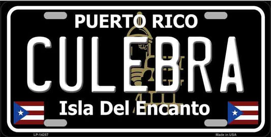Culebra Puerto Rico Black Novelty Metal License Plate