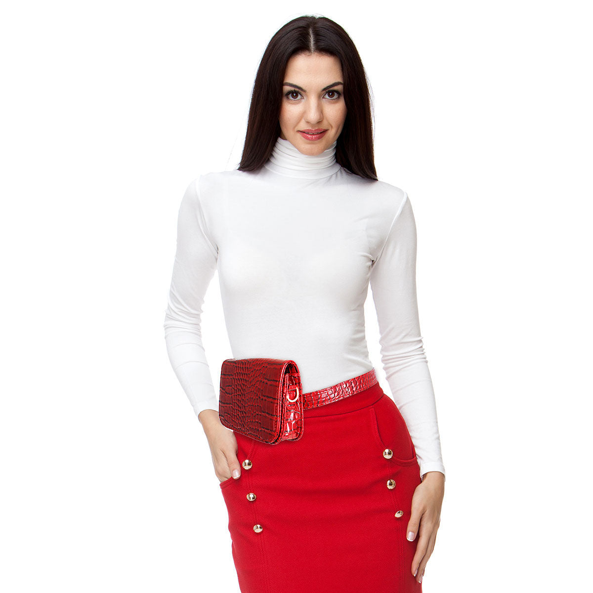 Red Croc Belt Bag