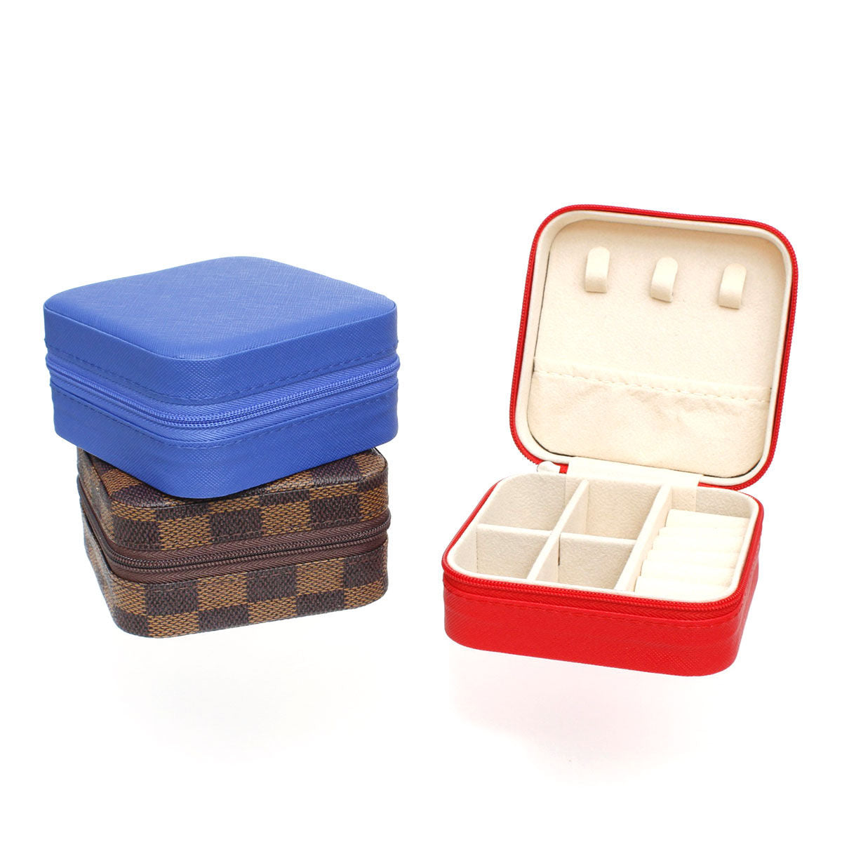 Blue Travel Square Jewelry Box Organizer for Women