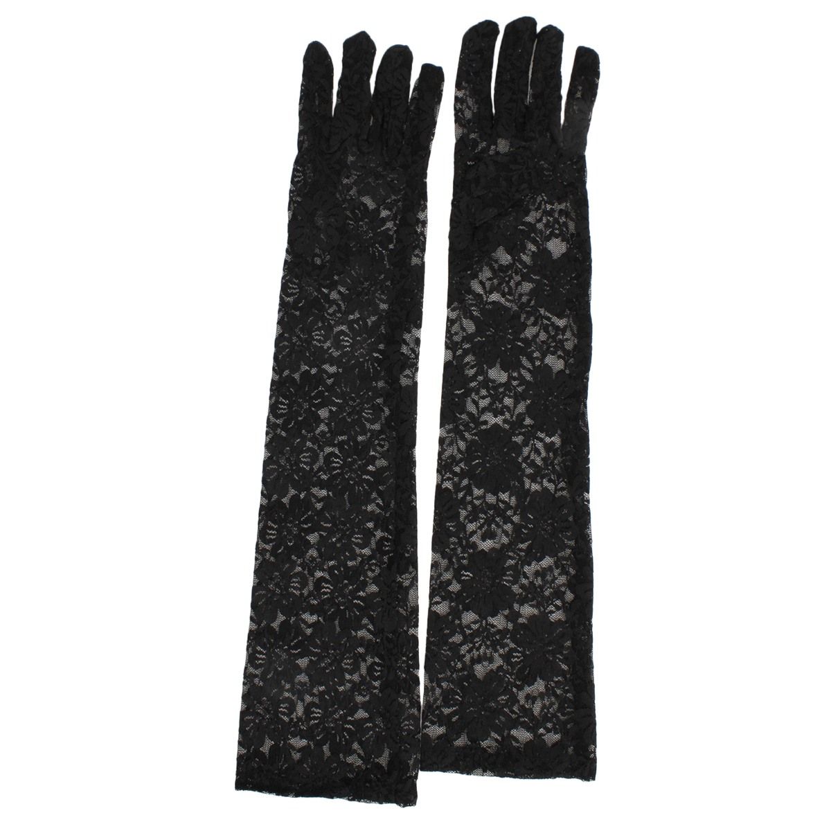 Black Lace Long Formal Gloves for Women