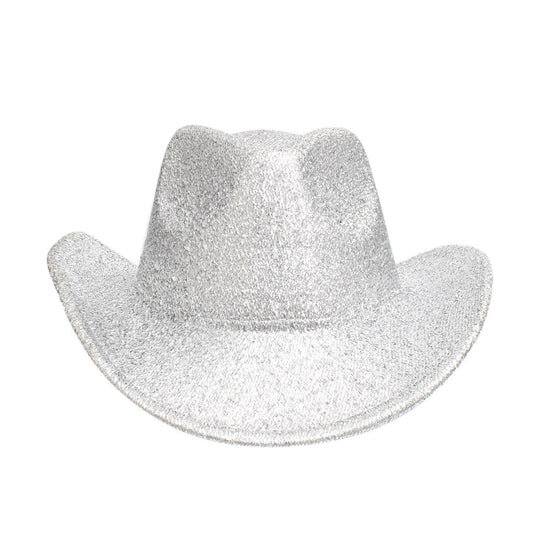 Cowboy Hat Silver Metallic Glittering Fashion Hat