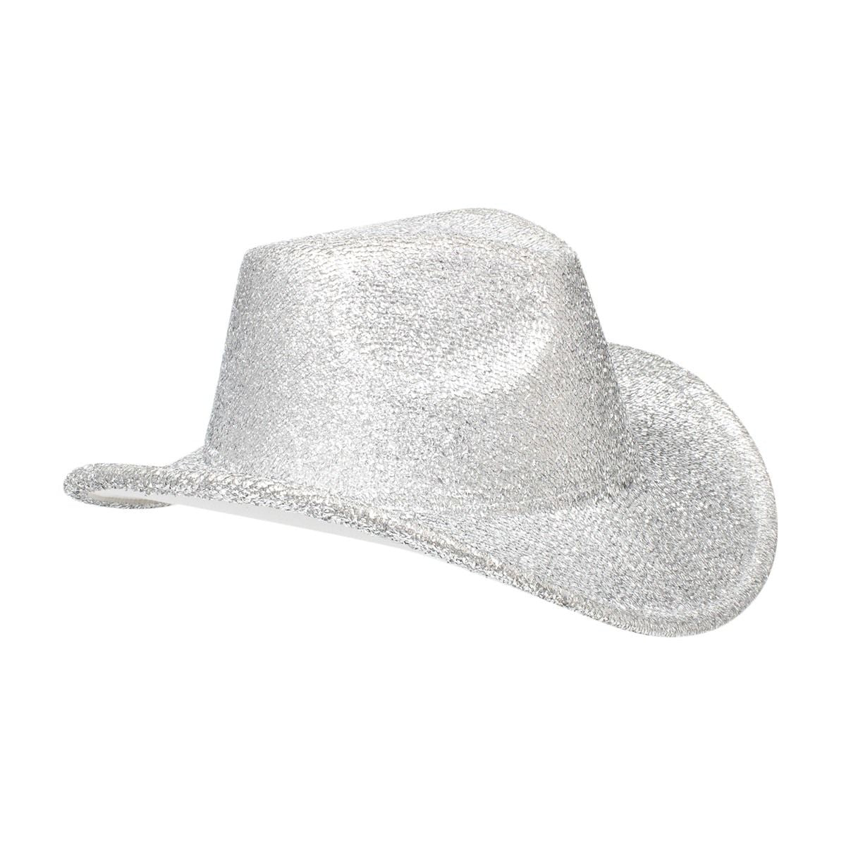 Cowboy Hat Silver Metallic Glittering Fashion Hat