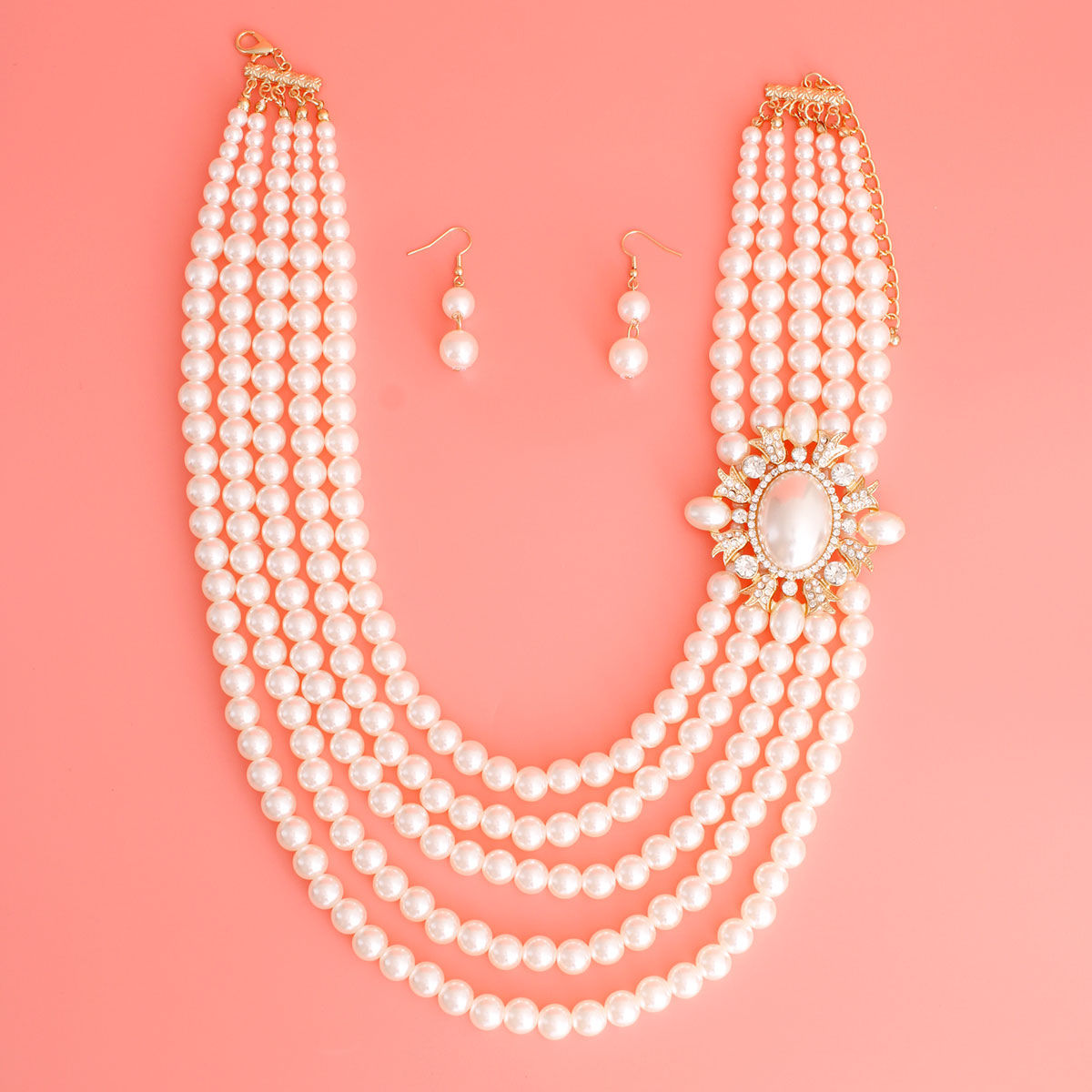 Cream 5 Strand Vintage Pearl Set