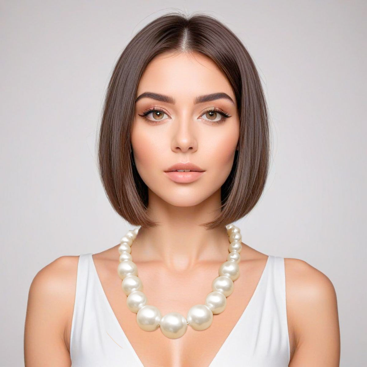 Cream Graduated Pearl Necklace Set