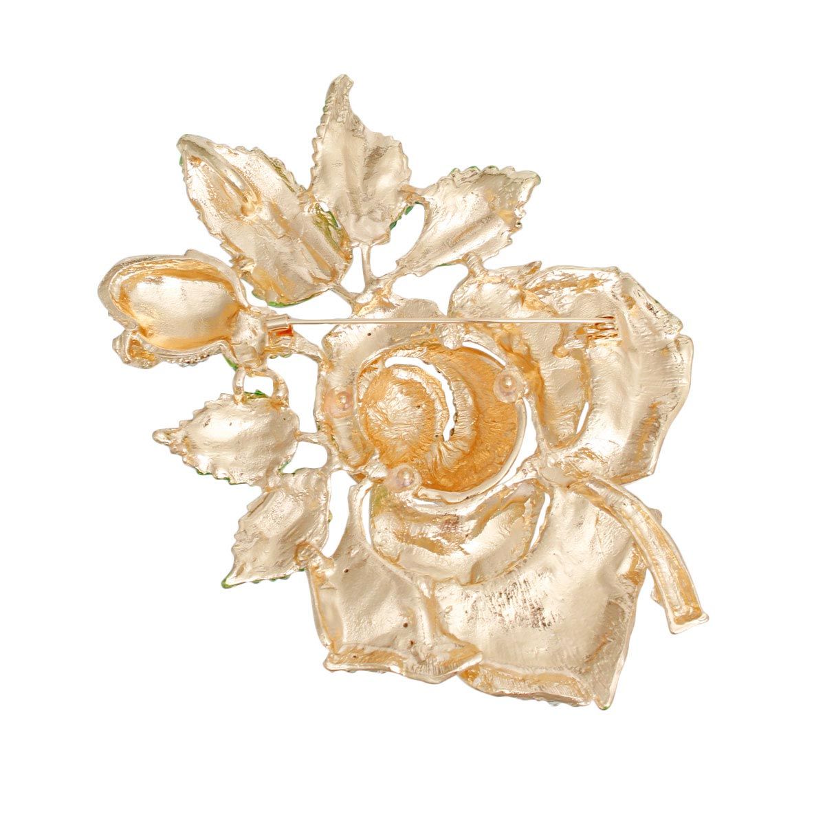 Nefertiti's Gilded Bloom: XL Gold Rose Brooch