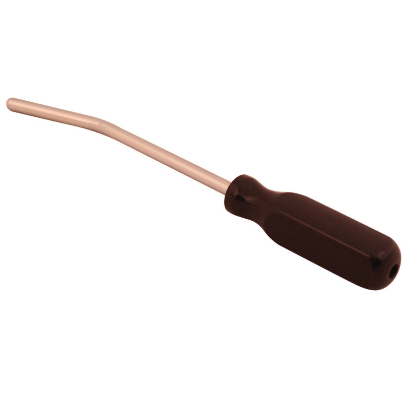 Copper-tipped Seat Nut Spanner Wrench with a brown handle on a white background