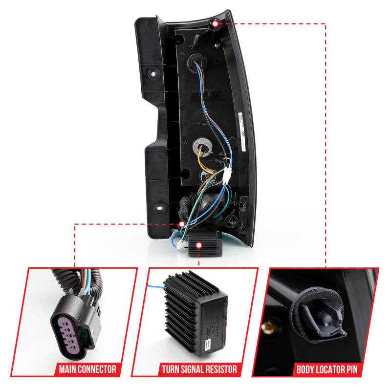Chevy Tahoe interior switch panel with labeled components on a white background
